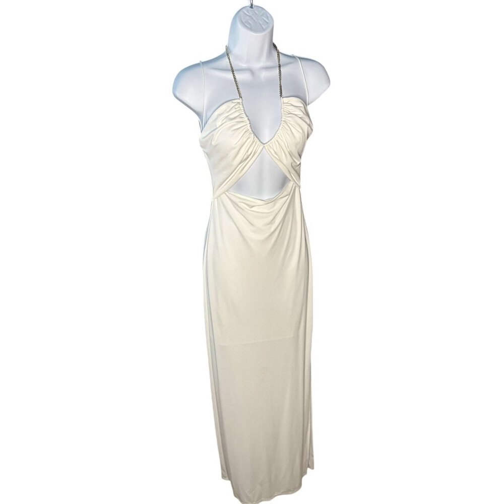 Alice + Olivia Valli Off-White Cut-Out Maxi Dress Size 6, Elegant & Rare - Picture 3 of 16